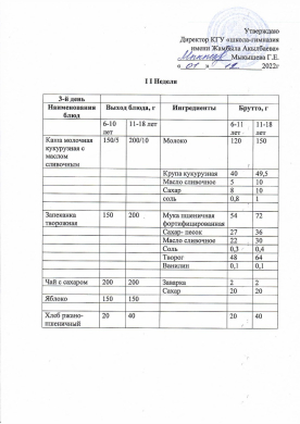 01.11.2022ж Преспективалық ас мәзірі