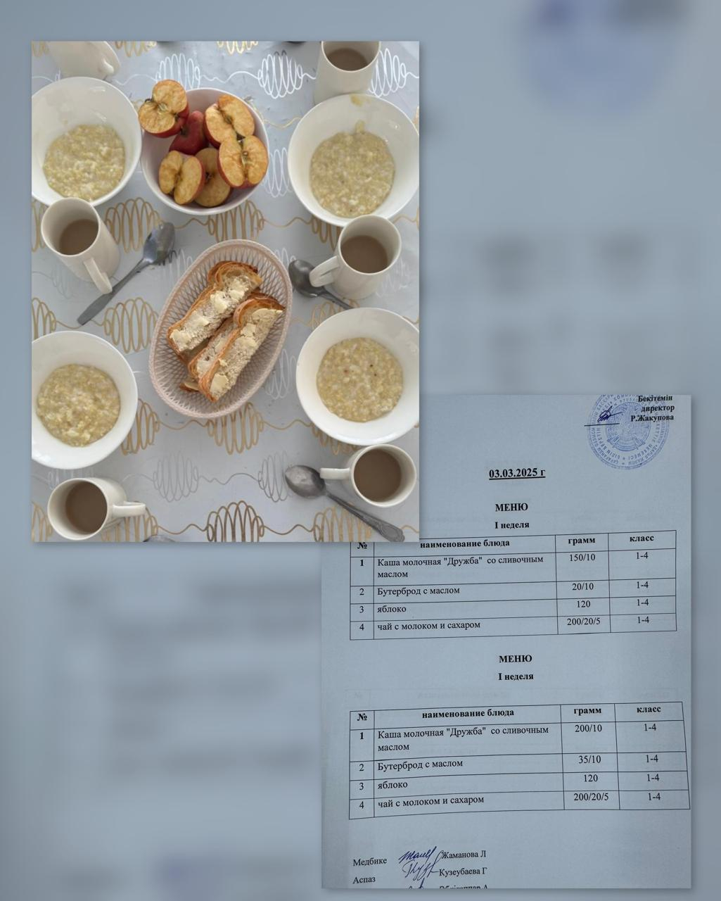 Меню на 03.03.2025г.