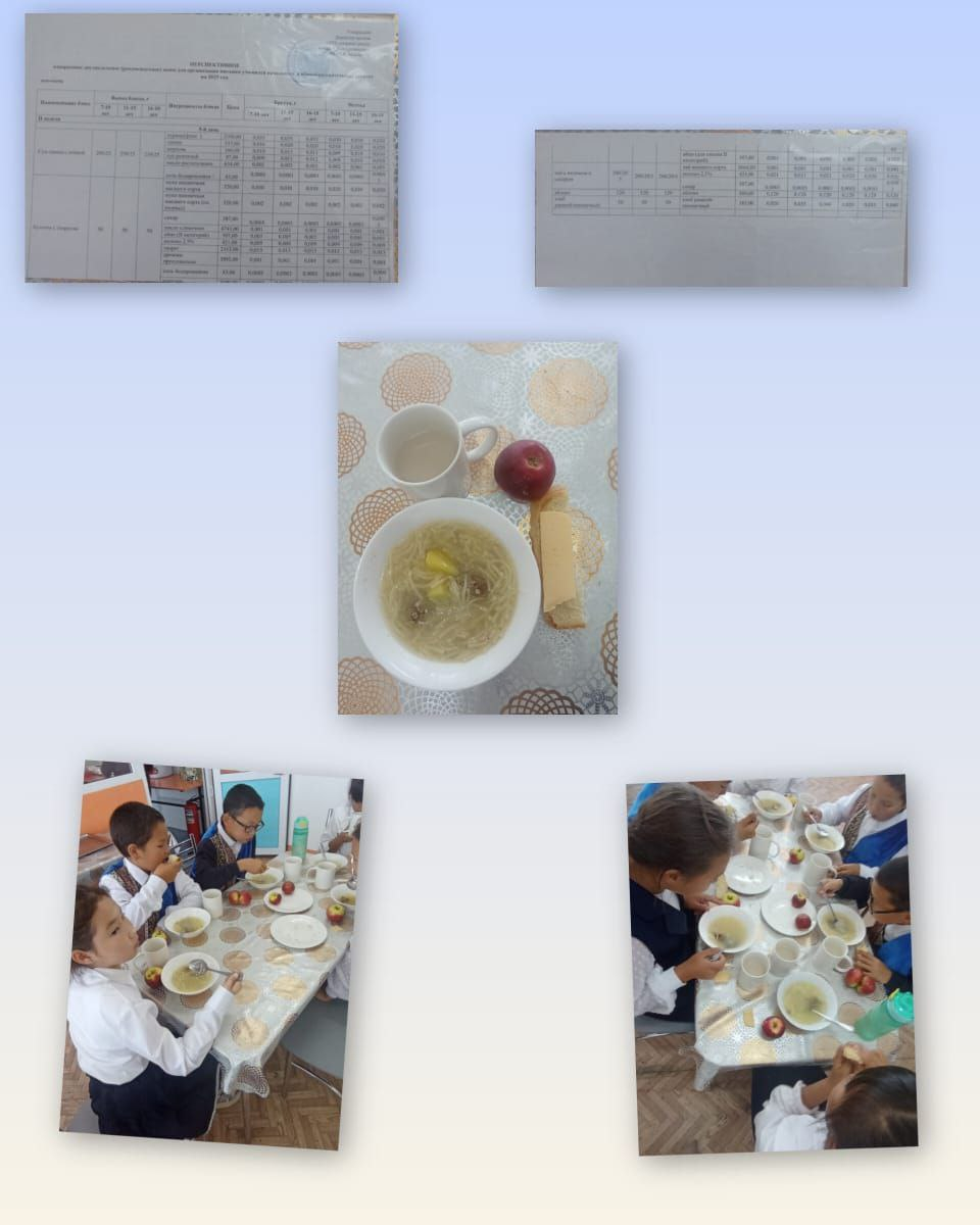 Тамақ мәзірге сай дайындалды.