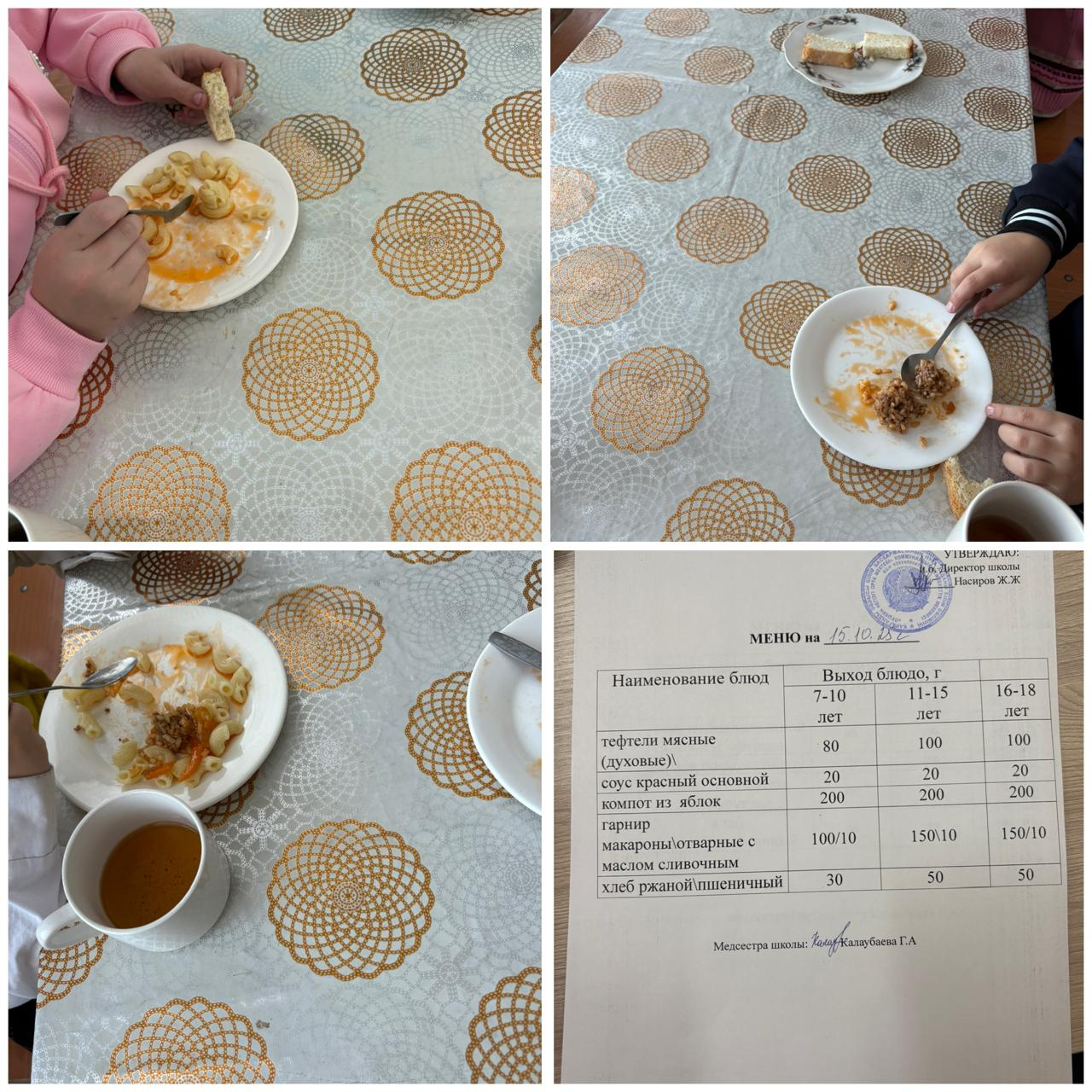 Күнделікті бекітілген мәзір