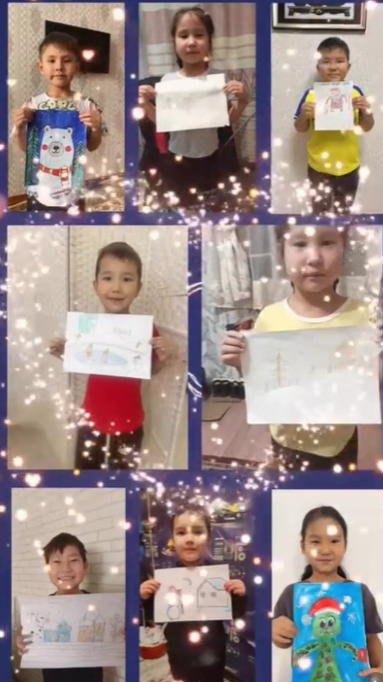 2 «А» сынып оқушылары «Қыс ғажайыптары» тақырыбында сурет