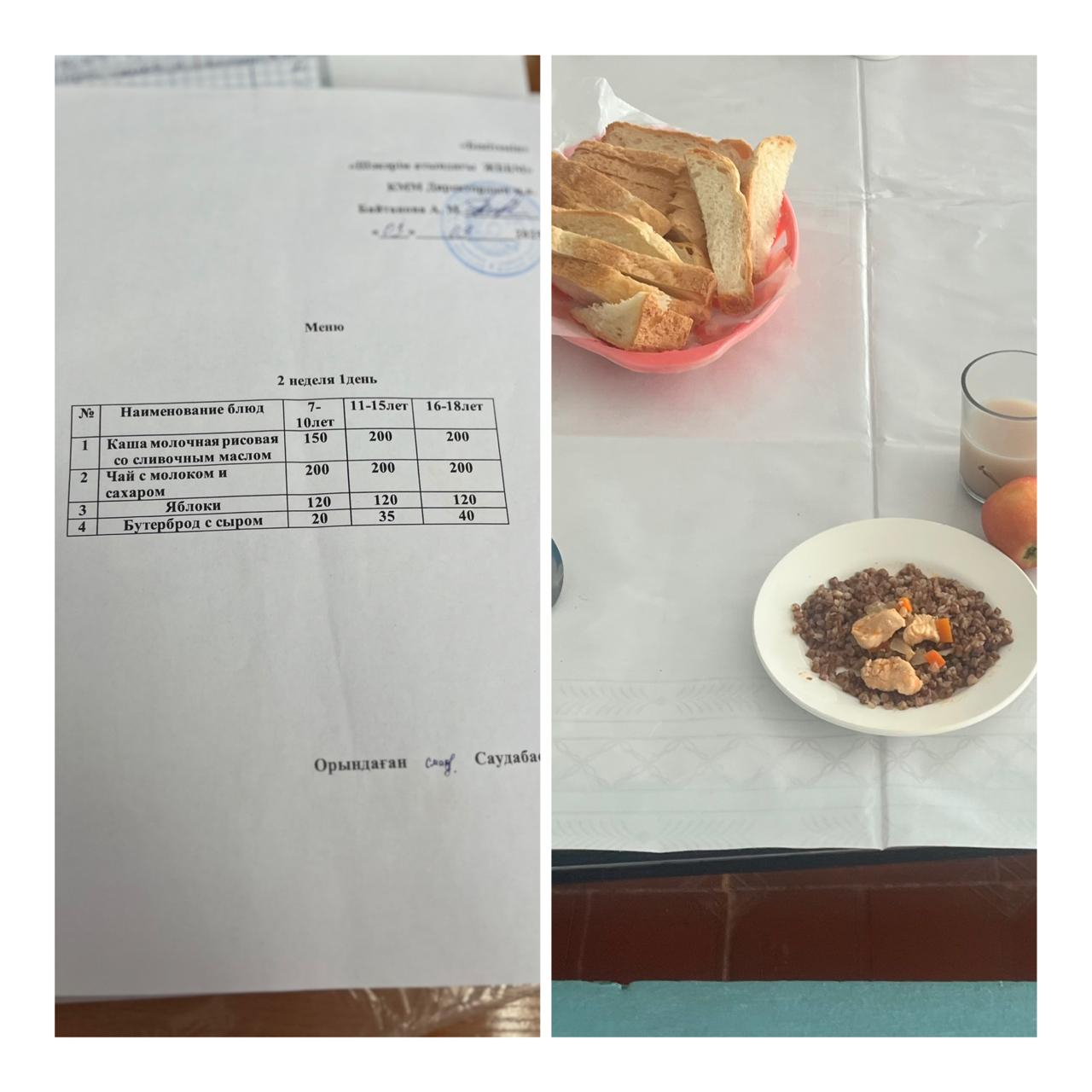 8қыркүйектегі мектептегі тамақтану