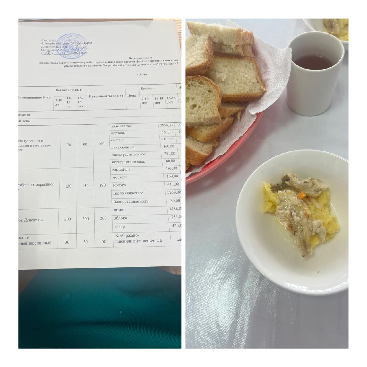  27 қараша  мектептегі тамақтану»