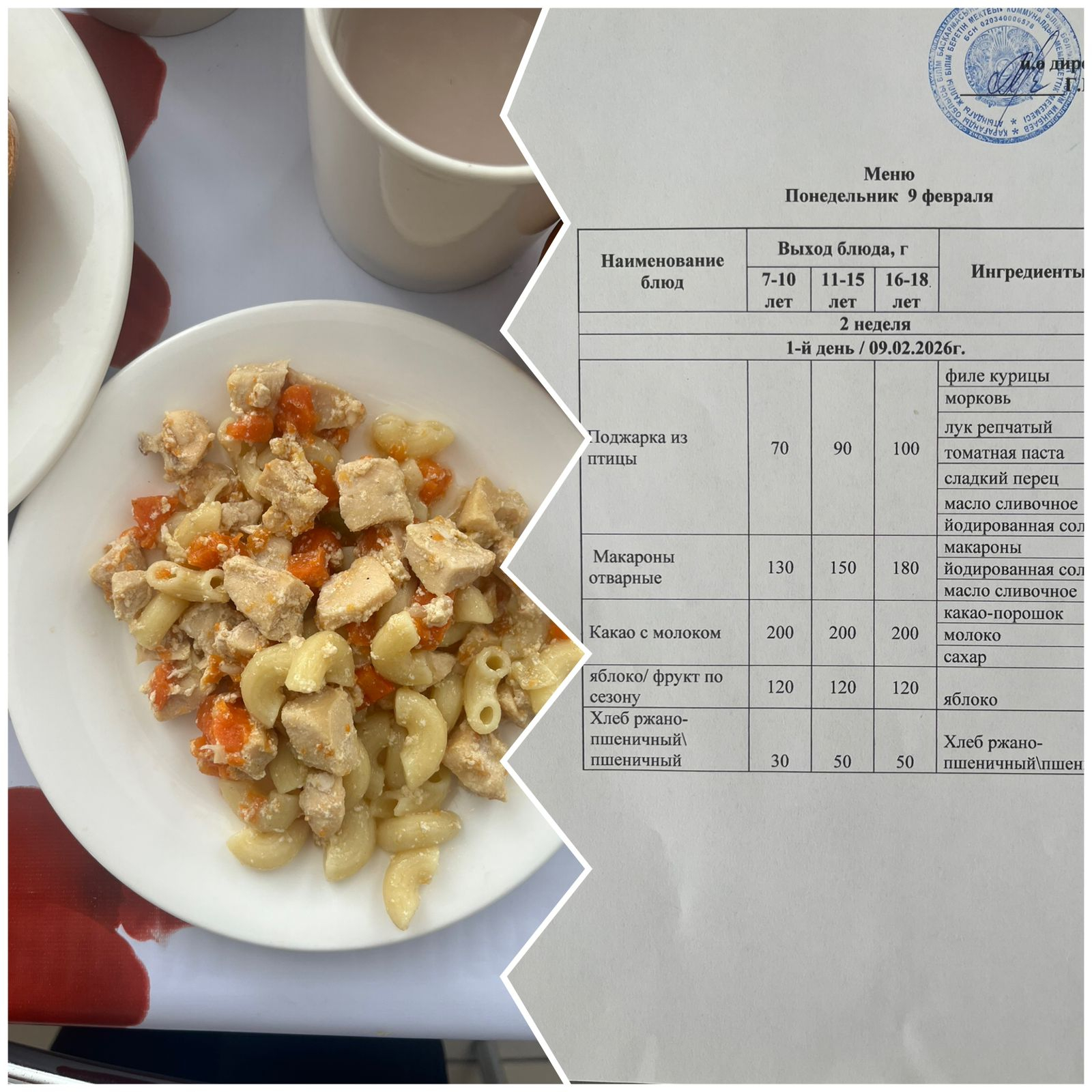 Ас мәзірі 09.02.2026 ж