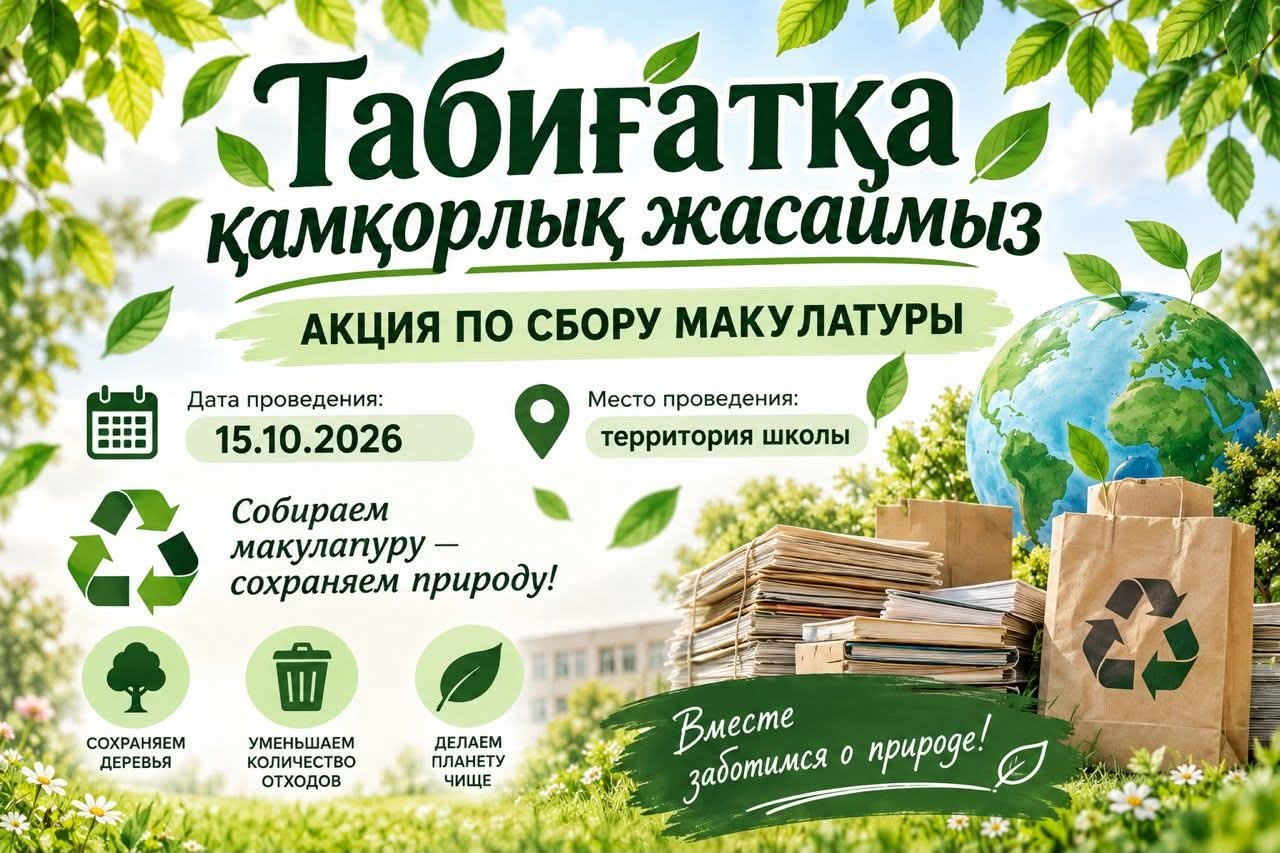 «Табиғатқа қамқорлық жасаймыз» экологиялық акциясы