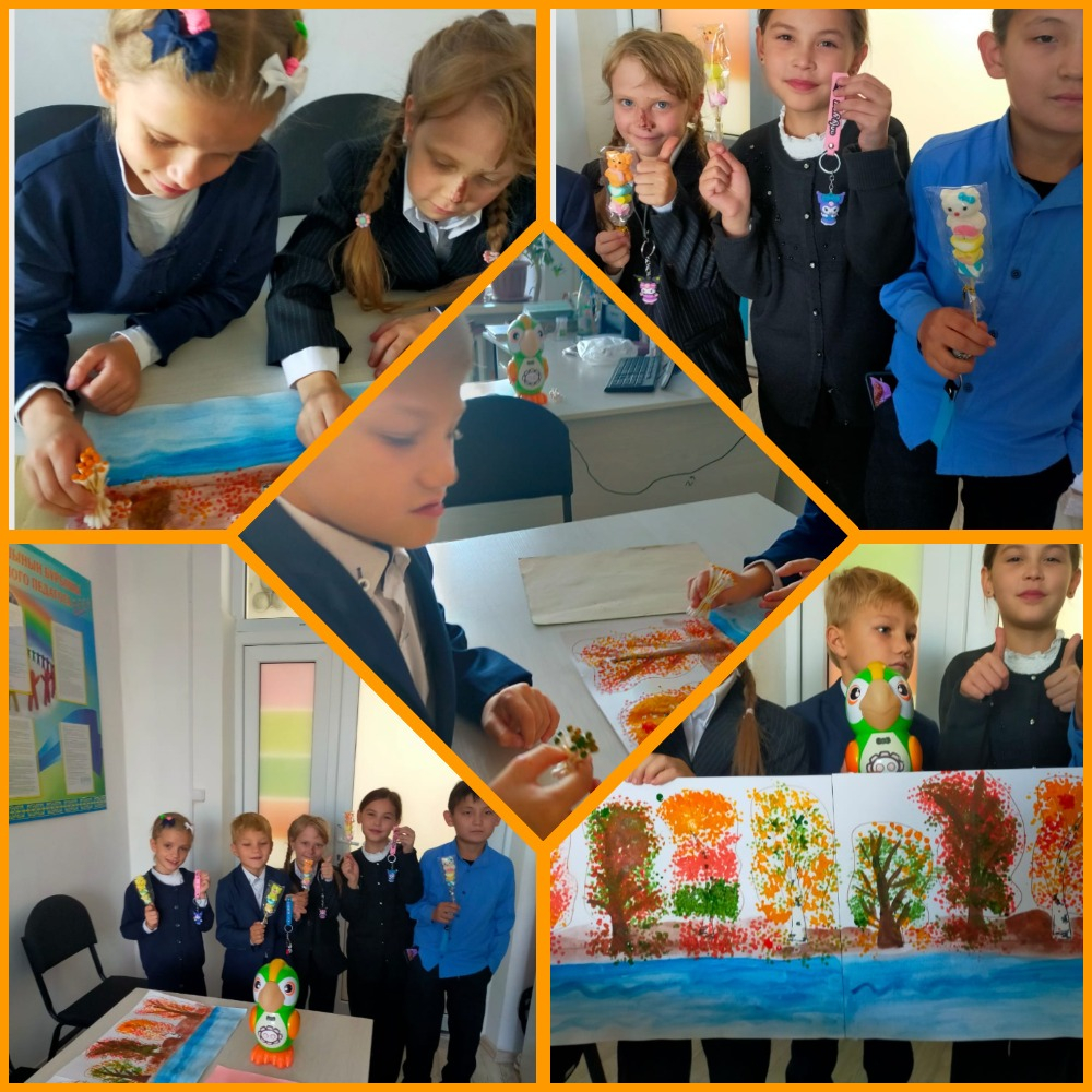 22.10.2025 года социальным педагогом было проведено занятие по изотерапии «Путешествие в  осенний лес» с учащимися 1-2 классов.