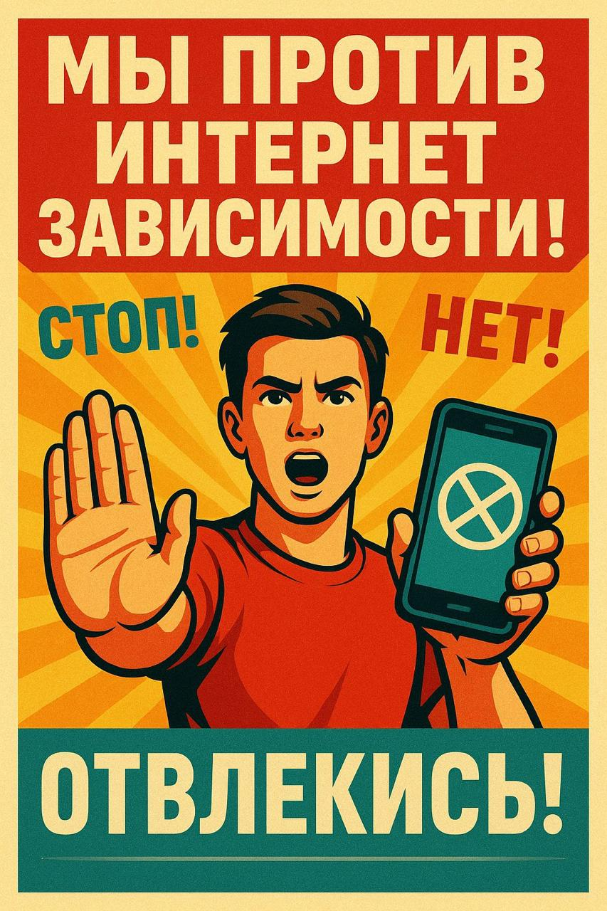 «Гаджетке тәуелділікке қарсы ең үздік постер»/ «Лучший постер против гаджетозависимости»